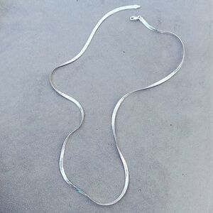 Vintage Milor Sterling Silver Herringbone Necklace
